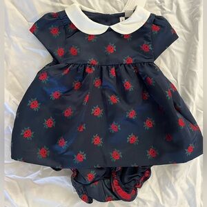 Janie & Jack navy dress and bloomers NWT 6-12 months